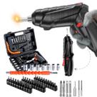 Kit Parafusadeira e Furadeira Elétrica Sem Fio 47 Chaves Fenda Philips Cor Preto BIVOLT