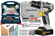 Kit Parafusadeira Furadeira 12V 10mm Com Jogo de Brocas e Bits Em Titânio Profissional 70 Peças