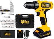 Kit Parafusadeira Furadeira 12v Bivolt + Maleta E Acessórios The Black Tools
