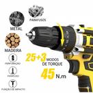 Kit Parafusadeira Furadeira 48V com Impacto 2 Baterias Recarregáveis, 450W, 1800RPM, Maleta Completa com Brocas e Chaves Inclusas