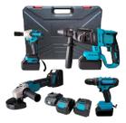 Kit Parafusadeira Martelete Esmerilhadeira Impacto 4 Em 1 48V