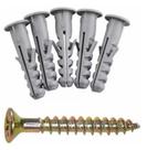 Kit Parafuso 6,0x60 Com Bucha 10mm Com Aba 100 Peças Kit Parafuso 6,0x60 Com Bucha 10mm Com Aba 100 Peças