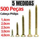 Kit Parafuso para Madeira Chipboard Philips com 500 Parafusos para MDF Móveis