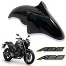 Kit paralama dianteiro preto brilho fz25 fazer 250 2018 2019 2020 2021 2022 2023 2024 2025