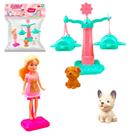 Kit parque dos pets com cachorro + boneca e acessorios linda bell 6 pecas - Liz variedades