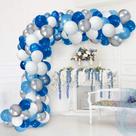 Kit Party Balloon Arch, 117 unidades de balões de látex azuis para aniversário Kit Party Balloon Arch, 117 unidades de balões de látex azuis para aniversário