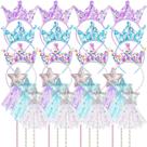 Kit Party Favor Hollowfly de 24 peças de varinhas e coroas Princess