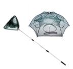 Kit Passaguá De Pesca Alumínio Para Peixe Cabo Dobrável Grande Retrátil Armadilha Isca Viva Lambari 6 Furos