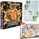 Kit Pasta Fichário Pokémon Destinos de Paldea com Box Coleção Fuecoco e 20 Folhas 9 Bolsos Cards TCG