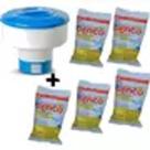 Kit pastilha de cloro multiação 3x1 200 gr 05 unidades + 01 flutuador