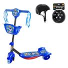 Kit Patinete Cestinha Astronauta Led Musical 35Kg e Capacete