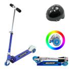 Kit Patinete Dm Radical Dobrável Led + Capacete Ajustável