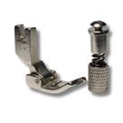 Kit Pé Calcador Pregar Vivo Cordão para Máquina Reta Industrial Lado Direito 6mm P-69RH 1/4 mais Engate Rápido