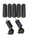 Kit pé p/ cama box com 5 pés fixos + 2 pés c/ rodinhas com trava