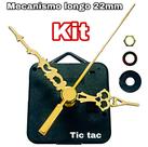 Kit Peças Engrenagem Eixo 22mm Quartz P/Relógio De Parede Artesanal Colonial Dourado