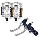 Kit Pedal Aluminio Rosca Grossa + Manete de Freio Aluminio