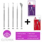 Kit Pedicure Alicate De Unha Palitos Espátula Calo Aço Inox