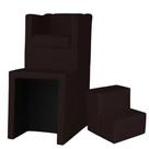 Kit Pedicure Poltrona Corano Com Escada Sem Mocho Marrom