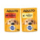 Kit Pedigree Sachê Cães Adultos Carne + Frango - 12 Unidades