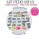 Kit Pedrarias 300g / 500g / 1000g / Strass Cristal Metal Sextavado Termocolante Várias Cores Ideal para Revenda Chap