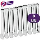 Kit Pegador De Gelo Premium Aço Inox 18,5cm Pinça Com Garra Bar Drinks Profissional