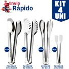 Kit Pegador Em Inox Pegadores Para Salada Universal Massas e Gelo 29cm E Frios 18cm Para Buffet Lanchonete Cozinha