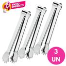 Kit Pegador Gelo Premium Aço Inox 18,5cm Pinça Com Garra Bar Drinks Bartender Profissional