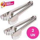 Kit Pegador Serrilhado Universal 20Cm Em Aço Inoxidável Multiuso Massa Salada Petiscos Carne