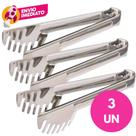 Kit Pegador Serrilhado Universal 20Cm Em Aço Inoxidável Multiuso Massa Salada Petiscos Carne