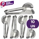 Kit Pegador Universal 20Cm Tipo Pinça Em Inox Para Salada Petiscos Frios Carne Restaurante