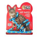 Kit Peitoral com Coleira e Guia para Gatos Azul