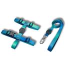 Kit Peitoral H Ajustável e Guia Reforçada para Cães Cachorros Pets Azul e Verde Kit Peitoral H Ajustável e Guia Reforçada para Cães Cachorros Pets Azul e Verde
