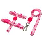 Kit Peitoral H Ajustável e Guia Reforçada para Cães Cachorros Pets Rosa Sereia