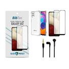 Kit Película 3D + Capa Transparente + Fone de Ouvido para Samsung Galaxy A12 Kit Película 3D + Capa Transparente + Fone de Ouvido para Samsung Galaxy A12