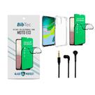 Kit Película 9D Cerâmica + Capa Transparente + Fone de Ouvido Motorola MOTO E13