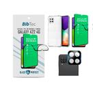 Kit Película 9D Cerâmica + Capa Transparente + Película de Câmera Samsung Galaxy A22 4G