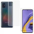 Kit Película Gel Frente + Película Traseira Fibra Carbono Galaxy A71