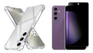 Kit Película Privacidade Fosca + Capa para Samsung Galaxy S24 Tela 6.2 Polegadas