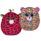 Kit Pelúcia Squish Leopardo Giselle e Girafa Gilbert