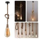 Kit Pendente De Corda Vintage Lustre Bocal E27 Com Lâmpada LED Filamento 1 Metro KIT021