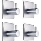 Kit Penduradores Aço Inox Gancho Toalha Bolsa Chaves 4 Unid