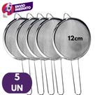 Kit Peneira 12Cm Aço Inox Utensílio Para Cozinha Peneirar Polvilhar Coar Jogos