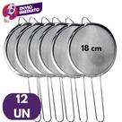 Kit Peneira 18cm Aço Inox Utensílio Para Cozinha Peneirar Polvilhar Coar Jogo Utilidade Doméstica