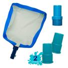 Kit Peneira Metálica + 1 Adaptador + 2 Ponteiras Para Piscina