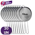 Kit Peneira Metálica 12cm Aço Inox Utensílio Para Cozinha Polvilhar Peneirar Coar Jogo