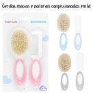 Kit Pente e Escova de Cerdas Naturais para Bebê Pimpolho