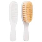 Kit Pente E Escova Para Bebê Cerdas Naturais Macias Buba