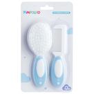 Kit pente e escova pimpolho azul para bebê