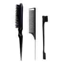Kit Pente Escova Separador de Mechas Pente Cabo metálico Lace escovinha Baby Hair