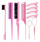 Kit Pente Para Cabelo Escova Triplo Rabo 10pcs